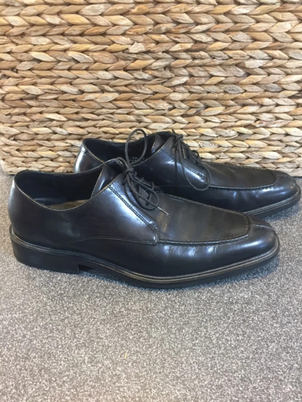 Cole Haan Black Leather Derby Oxfords